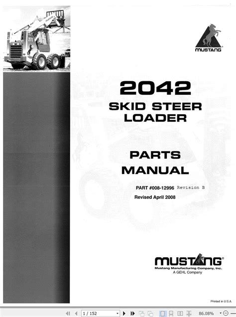 mustang skid steer model 2042|mustang 2044 parts manual.